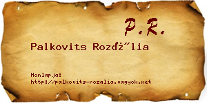 Palkovits Rozália névjegykártya